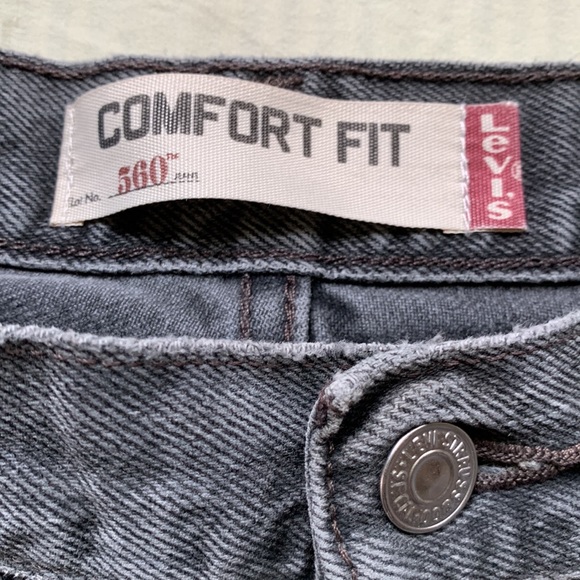 Mens Levi’s 560 comfort fit vintage distressed jeans 34/36 black - Picture 3 of 8